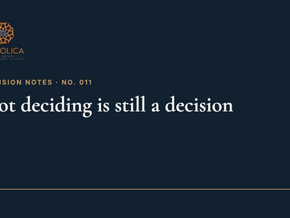 Decision Note 011: Not deciding is still a decision. Hesitation has a cost too. Have you ever paid a price for staying on the sidelines? I’ve seen it happen.