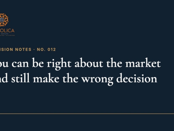 Decision Note 012: You can be right about the market and still make the wrong decision. Correct forecasts don’t protect you from a bad decision. Have you ever gotten the market right and the decision wrong? I’ve seen it happen.