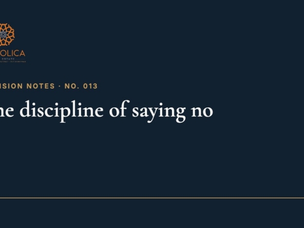 Decision Note 013: The discipline of saying no. Every decision has two sides: the choice you make and the choice you decline. Good judgment is knowing which one deserves a No. Have you seen how a well-timed No can change an outcome? I’ve seen it happen.