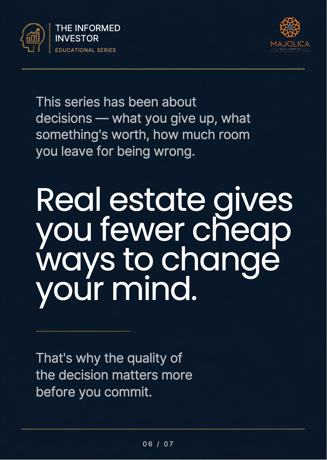 The Informed Investor, Chapter Eight: The Cost of Changing Your Mind — slide 7