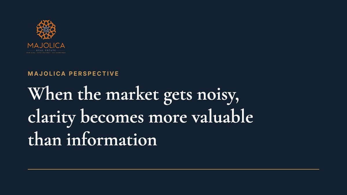Majolica Perspective: When the market gets noisy, clarity becomes more valuable than information. That’s where we come in.